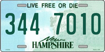 NH license plate 3447010