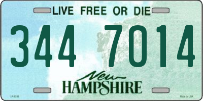 NH license plate 3447014