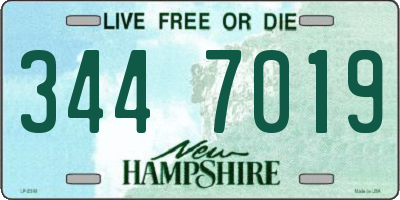 NH license plate 3447019
