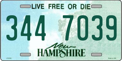 NH license plate 3447039
