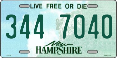 NH license plate 3447040