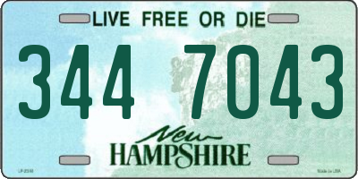 NH license plate 3447043