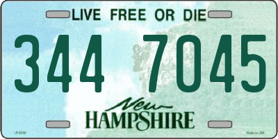 NH license plate 3447045