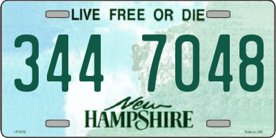 NH license plate 3447048
