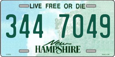 NH license plate 3447049