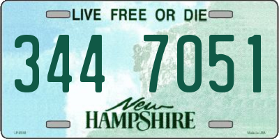 NH license plate 3447051