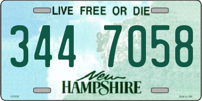 NH license plate 3447058
