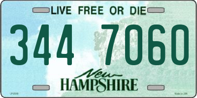 NH license plate 3447060