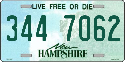 NH license plate 3447062