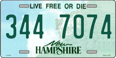 NH license plate 3447074