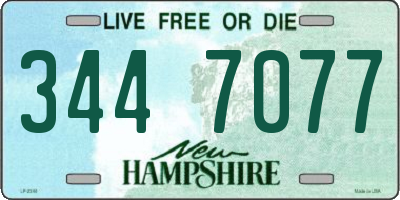 NH license plate 3447077
