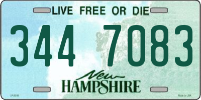 NH license plate 3447083