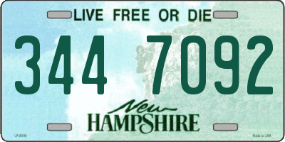 NH license plate 3447092