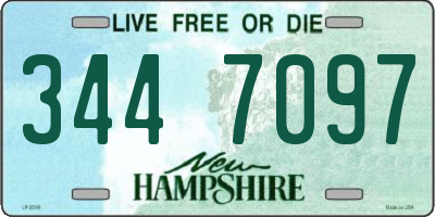 NH license plate 3447097