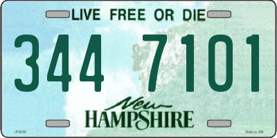NH license plate 3447101