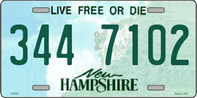NH license plate 3447102