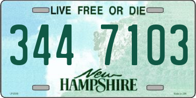 NH license plate 3447103