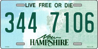 NH license plate 3447106