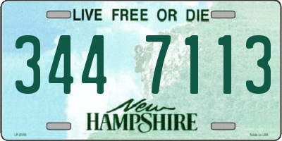 NH license plate 3447113