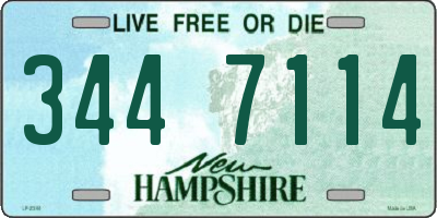 NH license plate 3447114