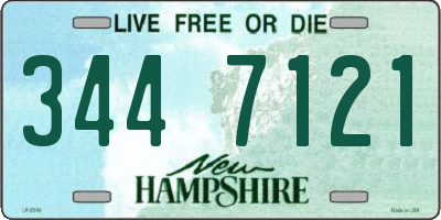 NH license plate 3447121