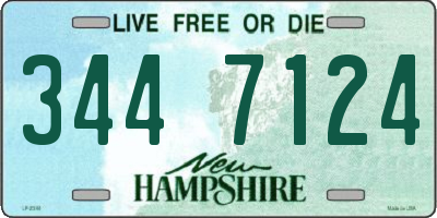 NH license plate 3447124