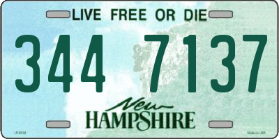 NH license plate 3447137