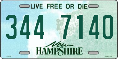 NH license plate 3447140