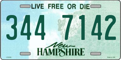 NH license plate 3447142