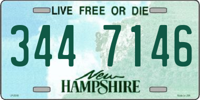 NH license plate 3447146