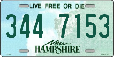 NH license plate 3447153