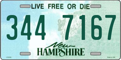 NH license plate 3447167