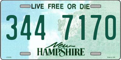 NH license plate 3447170