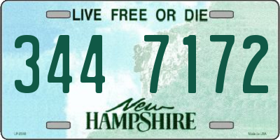 NH license plate 3447172