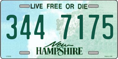 NH license plate 3447175