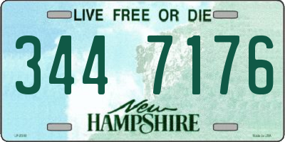 NH license plate 3447176