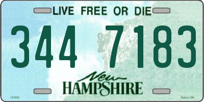 NH license plate 3447183