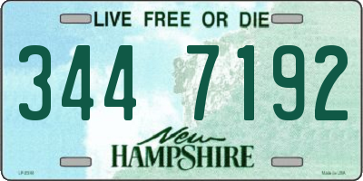 NH license plate 3447192
