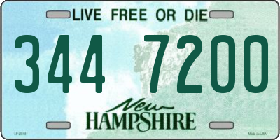 NH license plate 3447200