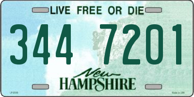 NH license plate 3447201