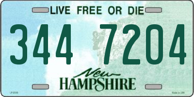 NH license plate 3447204