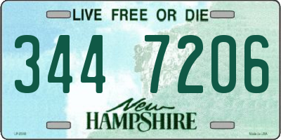 NH license plate 3447206