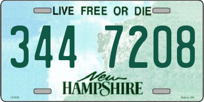 NH license plate 3447208