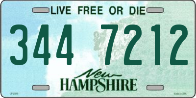 NH license plate 3447212