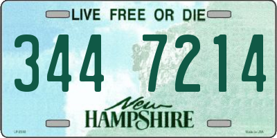 NH license plate 3447214