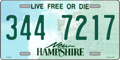 NH license plate 3447217