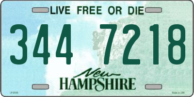 NH license plate 3447218