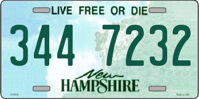 NH license plate 3447232