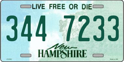NH license plate 3447233