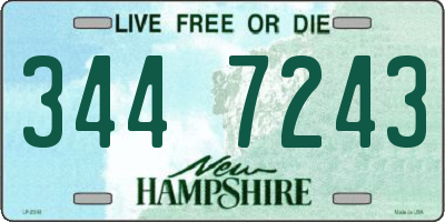 NH license plate 3447243